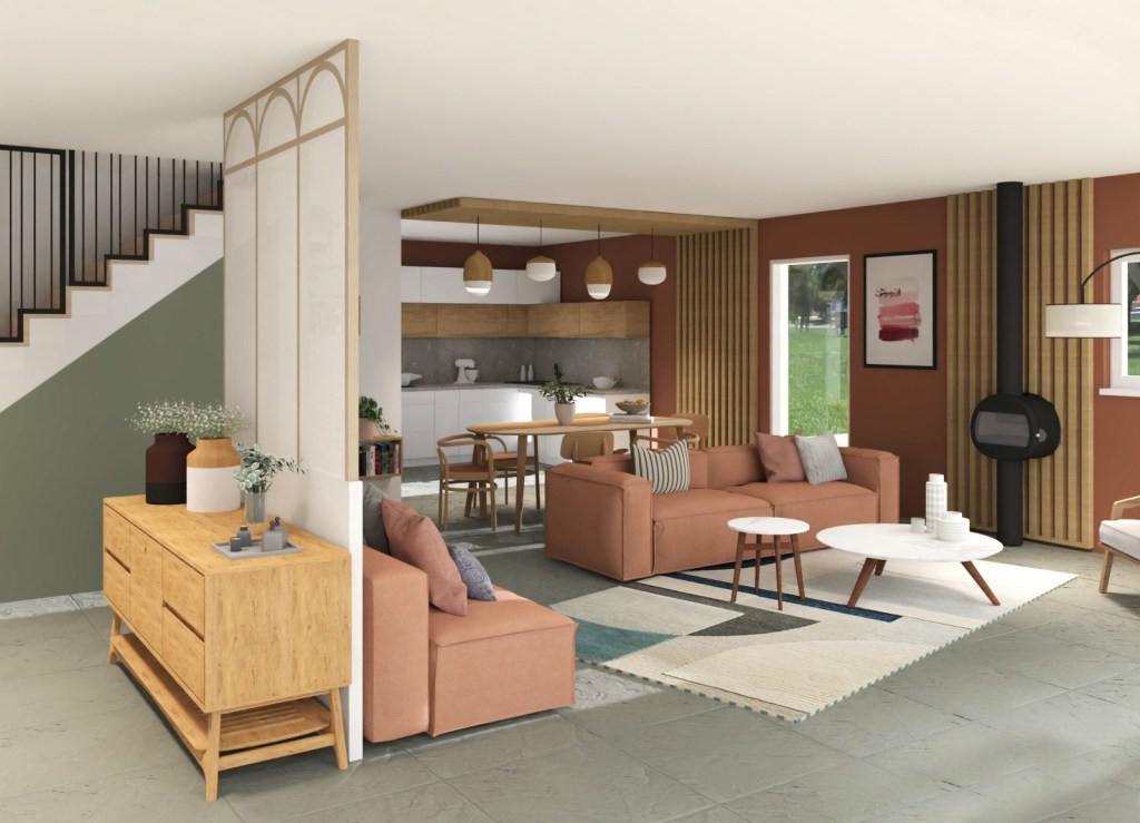 alt="Project 3D salon cosy chaleureux naturel décoration intérieure Luberon"