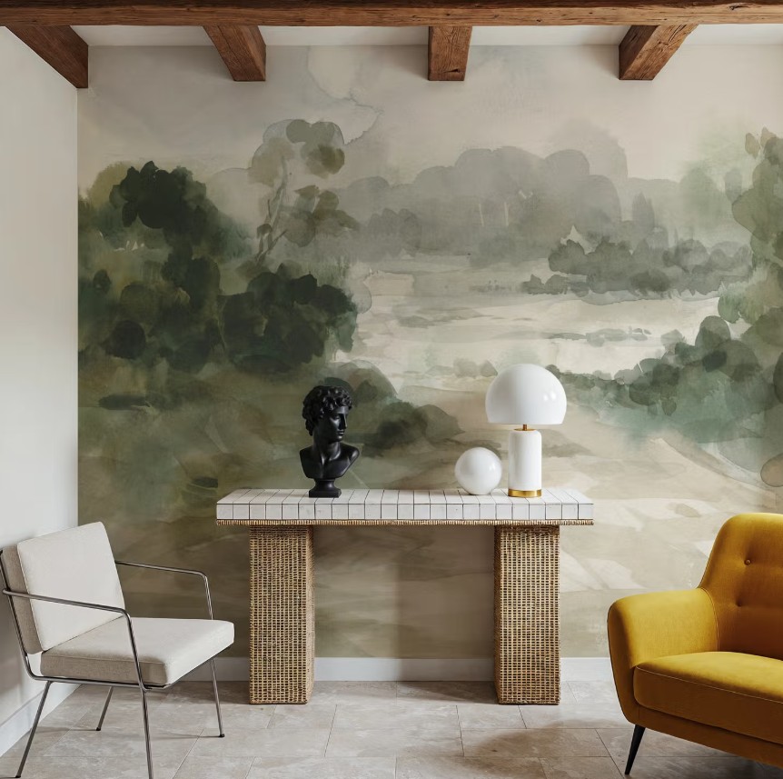 alt="papier peint panoramique paysage couleur peinture"