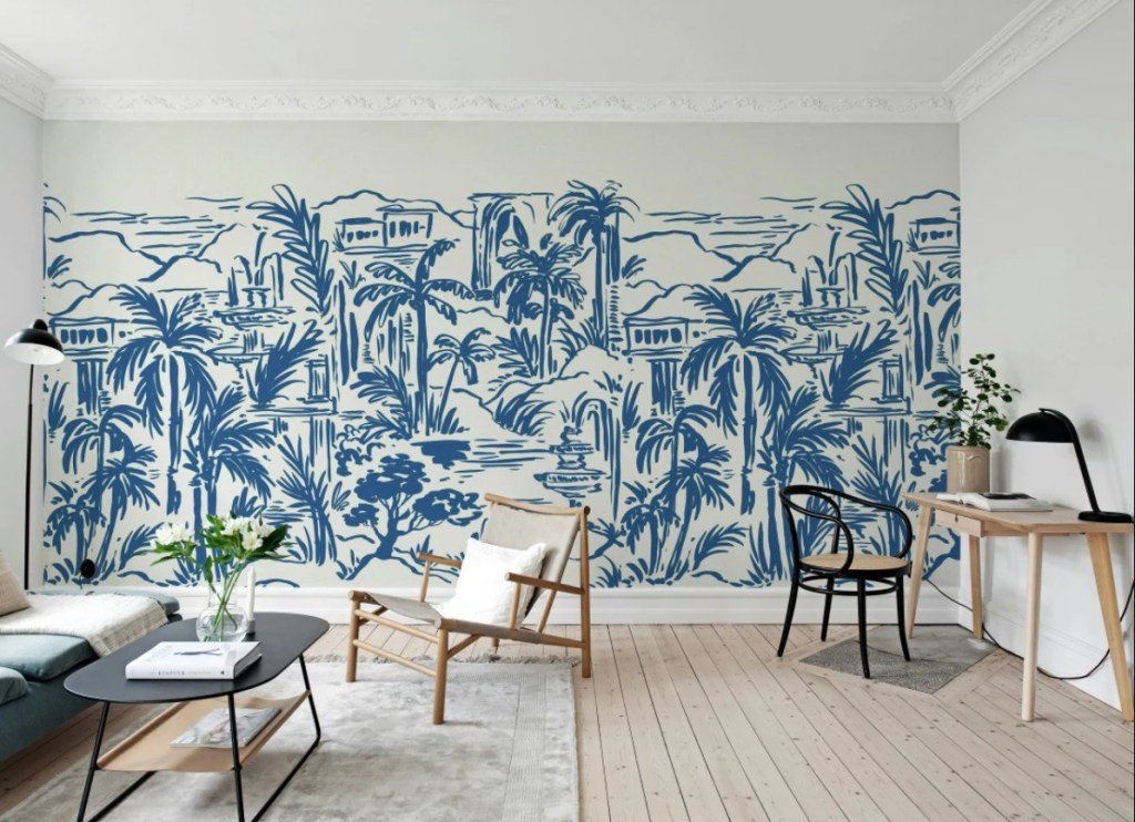 alt="papier peint panoramique paysage couleur dessin peinture"